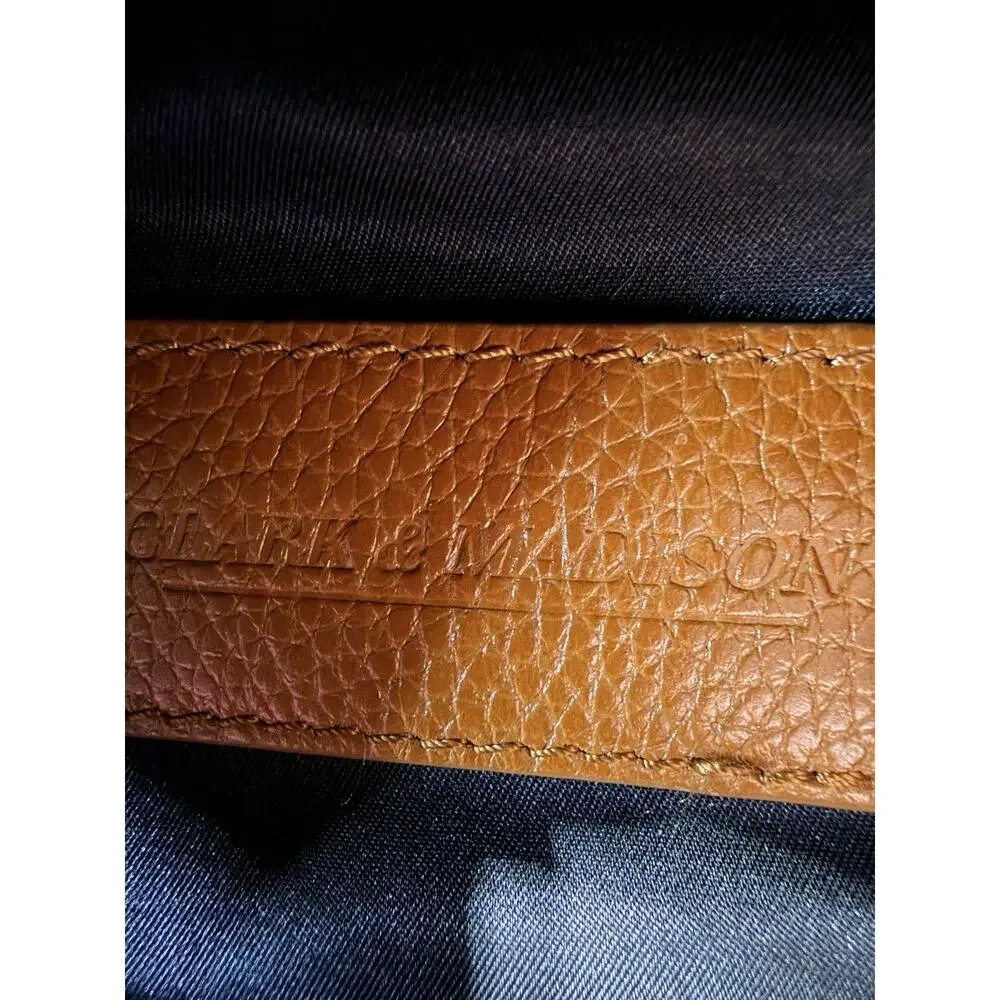 Clark & Madison Mini Leather Backpack Butterscotch Pebbled Zipper Tan City Chic
